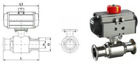 氣動衛(wèi)生*球閥結(jié)構(gòu)圖