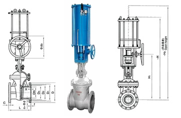 氣動法蘭閘閥結構圖